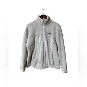 Columbia Off-White Fleece Jacket | Large